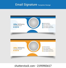 Modern Email Signature Template Design Website Stock Vector Royalty