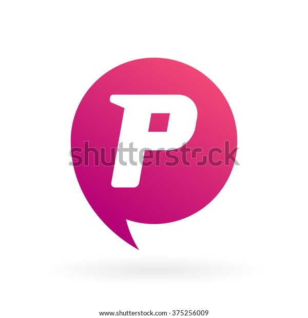 Modern Letter P Speech Bubble Logo Stock Vector Royalty Free