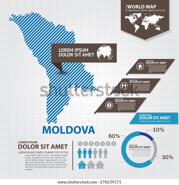 Moldova Map Infographic Stock Vector Royalty Free