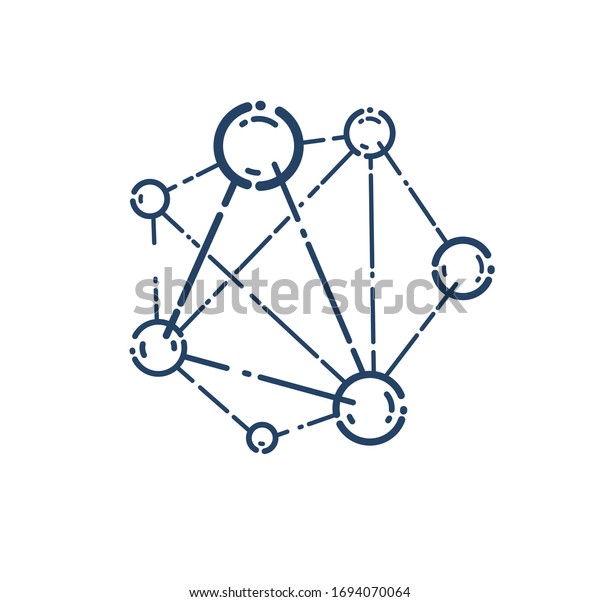 Molecule Vector Linear Icon Science Chemistry Stock Vector Royalty