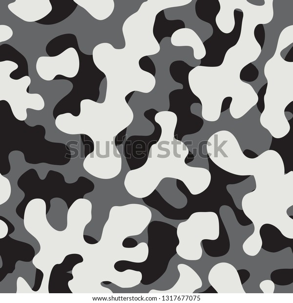 Monochromatic Camouflage Seamless Pattern Stock Vector Royalty Free