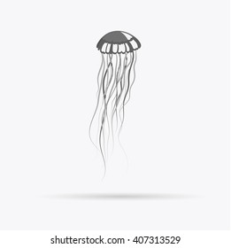 Jellyfish Tentacles Transparent Underwater Vector Illustration