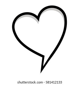 Monochrome Silhouette Heart Shape Dialog Box Stock Vector Royalty Free