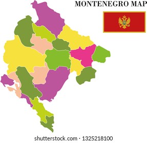 Montenegro Map Vector Illustration vector de stock libre de regalías