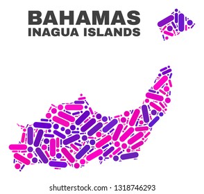 Mosaic Inagua Islands Map Isolated On Stock Vector Royalty Free