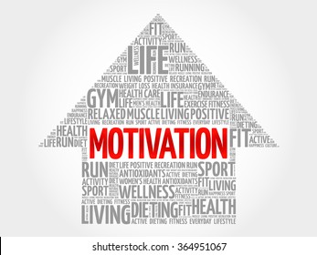 Motivation Arrow Word Cloud Health Concept Stock Vector Royalty Free