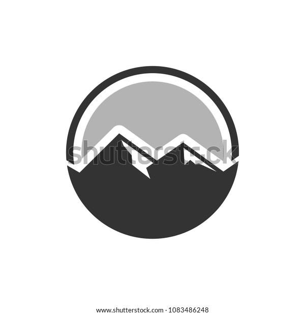 Mountain Circle Logo Stock Vector Royalty Free