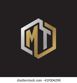 Mt Initial Letters Looping Linked Hexagon Stock Vector Royalty Free