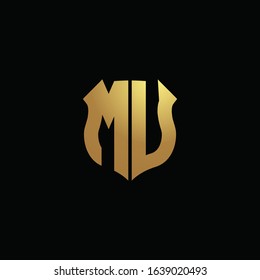 Nu Logo Monogram Gold Colors Shield Stock Vector Royalty Free 1639020670