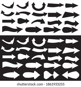 Multiple Black Arrow Icon Sets Stock Vector Royalty Free