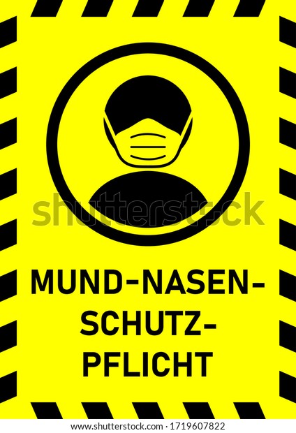 Mundnasenschutzpflicht Face Mask Must Be Worn Stock Vector Royalty