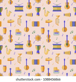 Musical Instruments Seamless Pattern Stock Vector Royalty Free