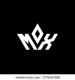 Mx Monogram Logo Crown Shape Luxury Stock Vector Royalty Free