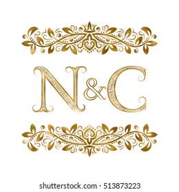 N Vintage Initials Logo Symbol Letters Stock Vector Royalty Free