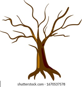 Naked Tree Illustration Vector On White Stock Vector Royalty Free