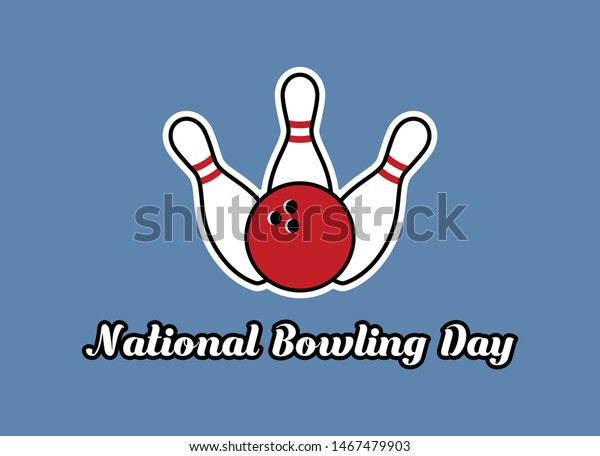 National Bowling Day Vector Three Bowling Stock Vector Royalty Free