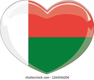 National Flag African Country Madagascar Madagascar Stock Vector