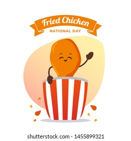 National Fried Chicken Day Cartoon Illustration Stock Vector Royalty