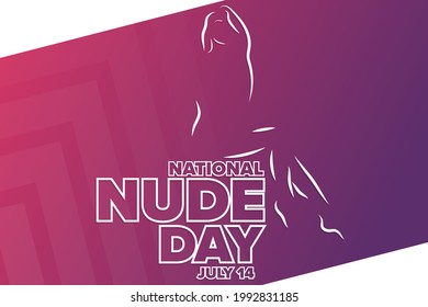 National Nude Day July Holiday Stock Vector Royalty Free