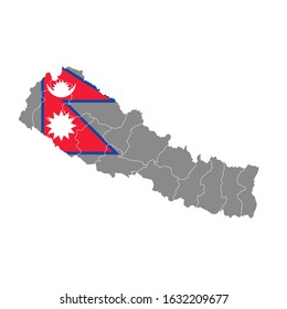 Nepal National Flag Map Icon Stock Vector Royalty Free