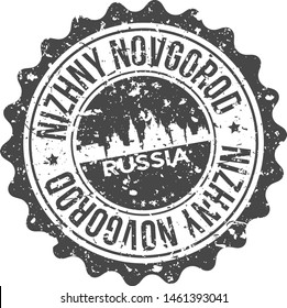 Nizhny Novgorod Russia City Skyline Silhouette Stock Vector Royalty