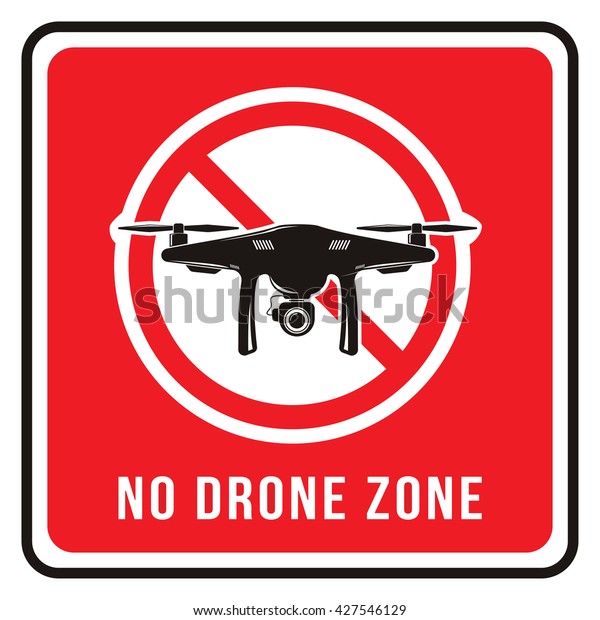 No Drone Zone Sign Stock Vector Royalty Free