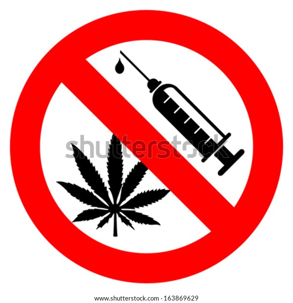 No Drugs Sign Stock Vector Royalty Free