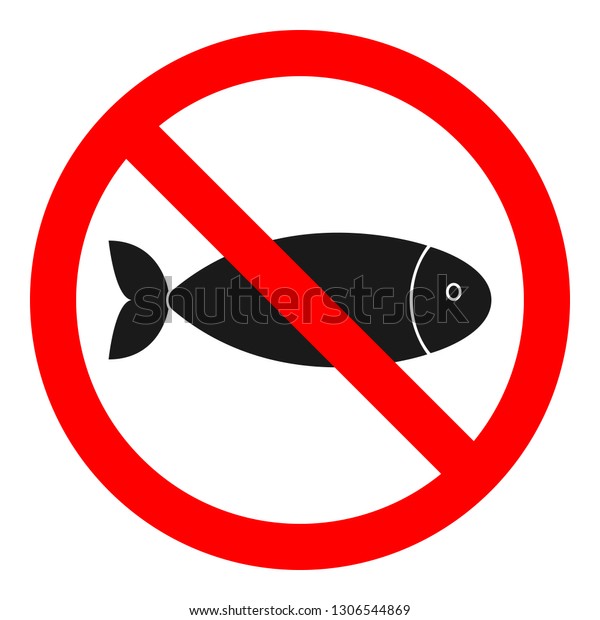 No Fishing Sign Vector Stock Vector Royalty Free 1306544869