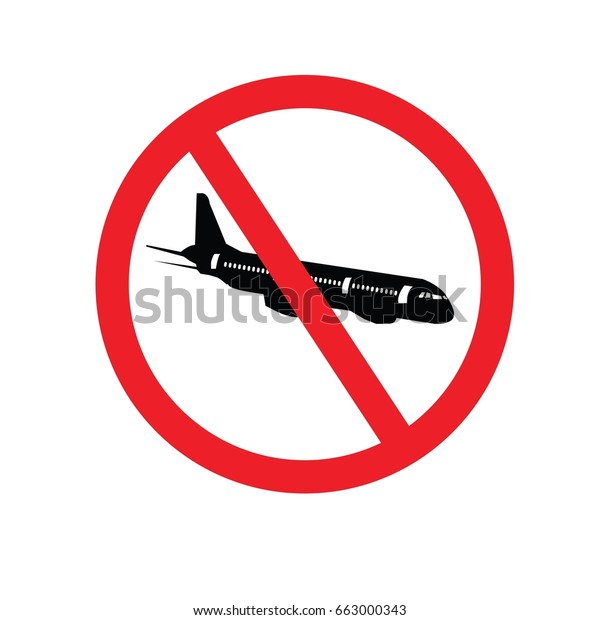 No Flying On White Backgroundprohibit Sign Stock Vector Royalty Free