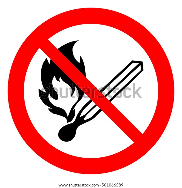 No Open Flame Sign No Fire Stock Vector Royalty Free