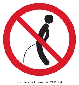 Symbol No Prohibited Urinating Isolated On Stock Vector Royalty Free