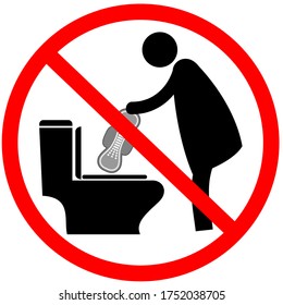 No Sanitary Pad Down Toilet Poster Stock Vector Royalty Free