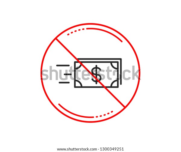 No Stop Sign Transfer Cash Money Stock Vector Royalty Free