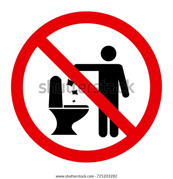 No Toilet Littering Sign Vector Illustration