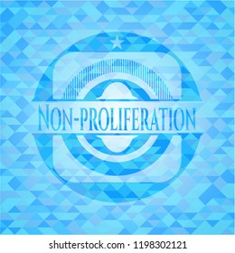 Nonproliferation Realistic Light Blue Emblem Mosaic Stock Vector