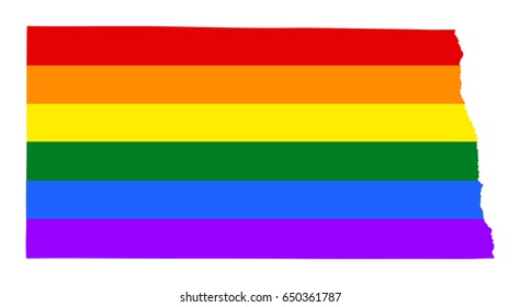 North Dakota Pride Gay Map Vector Stock Vector Royalty Free