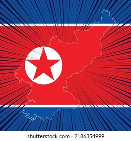 North Korea National Day Map Design Stock Vector Royalty Free