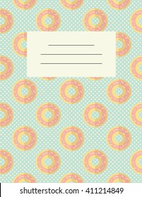 Notebook Cover Donuts Background Place Text Stock Vector Royalty Free