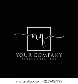 Nq Initial Handwriting Minimalist Logo Vector Stock Vector Royalty