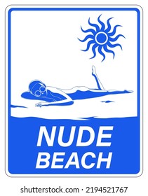 Nude Beach Sign Nude Beach Nude Stock Vector Royalty Free