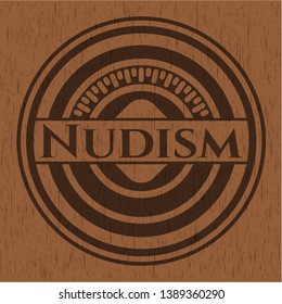 Nudism Wood Emblem Retro Vector Illustration Vector De Stock Libre De