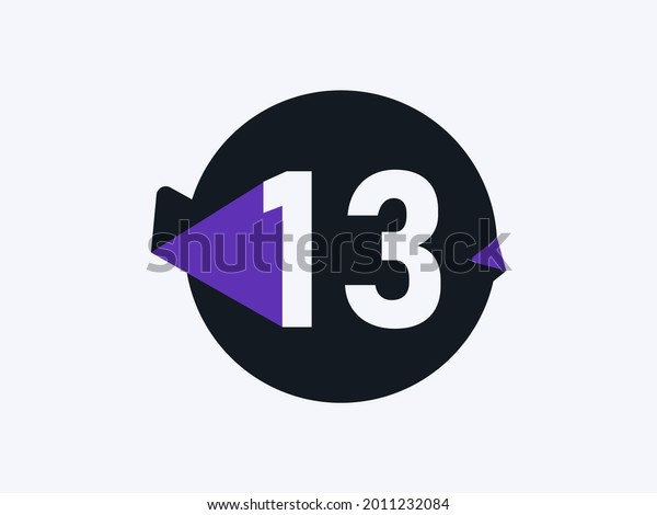 Number 13 Logo Icon Design Vector Stock Vector Royalty Free