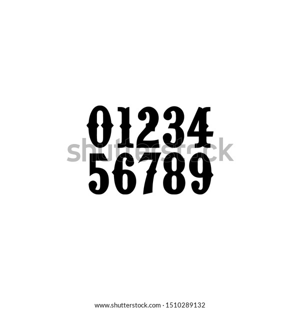 Number Fonts Displaying Numbers Design White Stock Vector Royalty Free