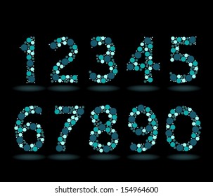 Numbers Made Green Circles Stock Vector Royalty Free