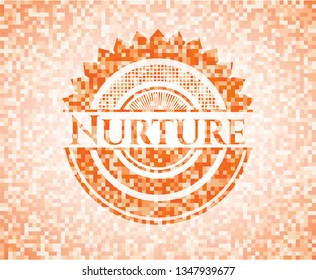 Nurture Abstract Orange Mosaic Emblem Stock Vector Royalty Free