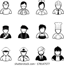 Occupation Icons People Icons Created Vector Stock Vektorgrafik