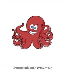 Octopus Cartoon Character Mascot Squid Takoyaki Stock Vector Royalty