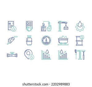 Oil Industry Petroleum Icon Set Stock Vector Royalty Free