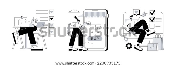 Online Shopping Abstract Concept Vector Illustration Stock Vector