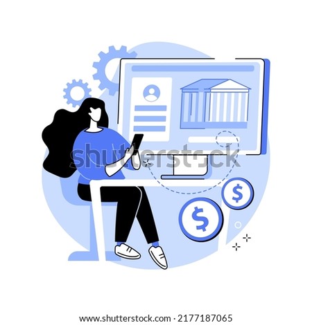 Online transfer isolated cartoon vector illustrations. Woman control online money transfer using computer and smartphone app, remote work, freelancers payroll, digital nomad vector cartoon.
